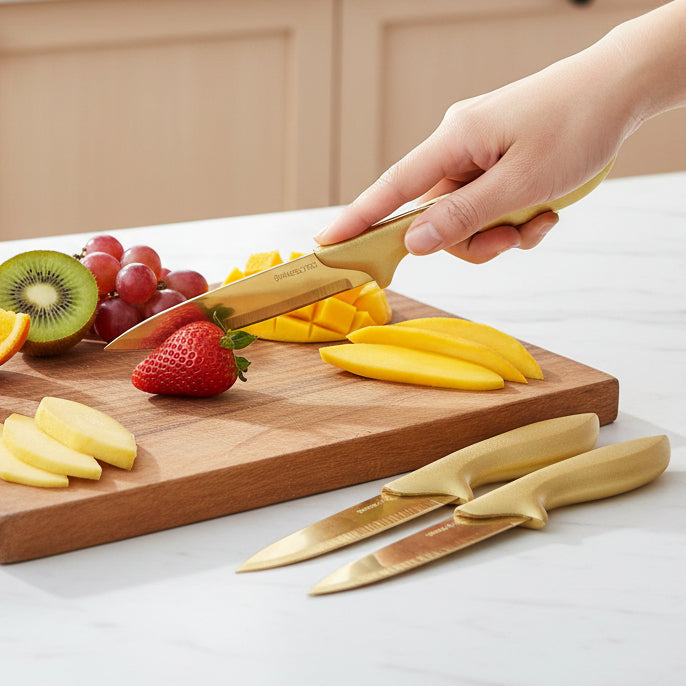 3-Piece Golden Fruit Knife Set