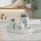 Modern Striped & Floral Ceramic Bathroom Set