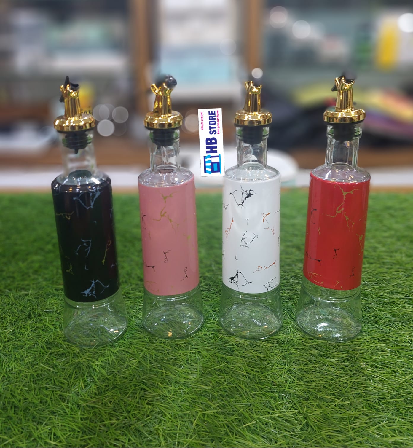 Marble Design Glass Bottle