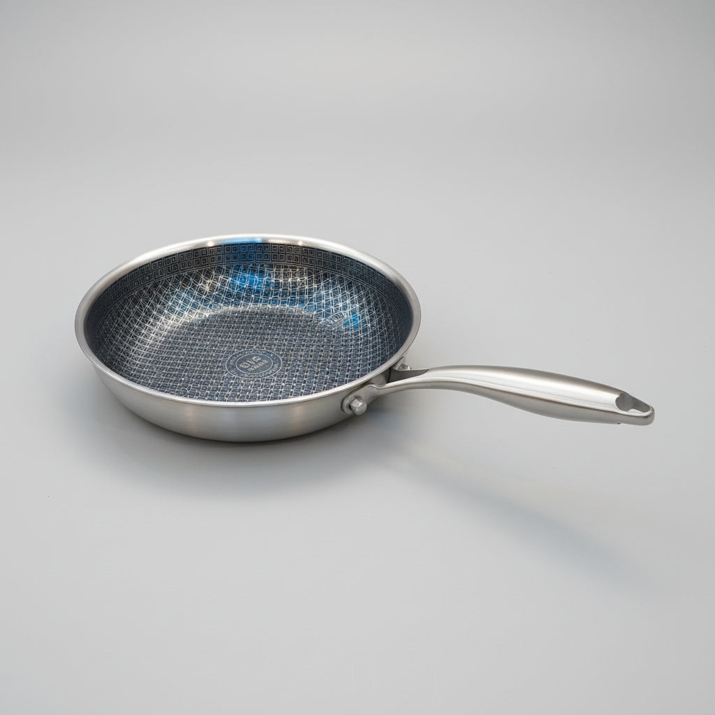 DSFE Tri-Ply Stainless Steel Laser-Crafted Honeycomb Fry Pan