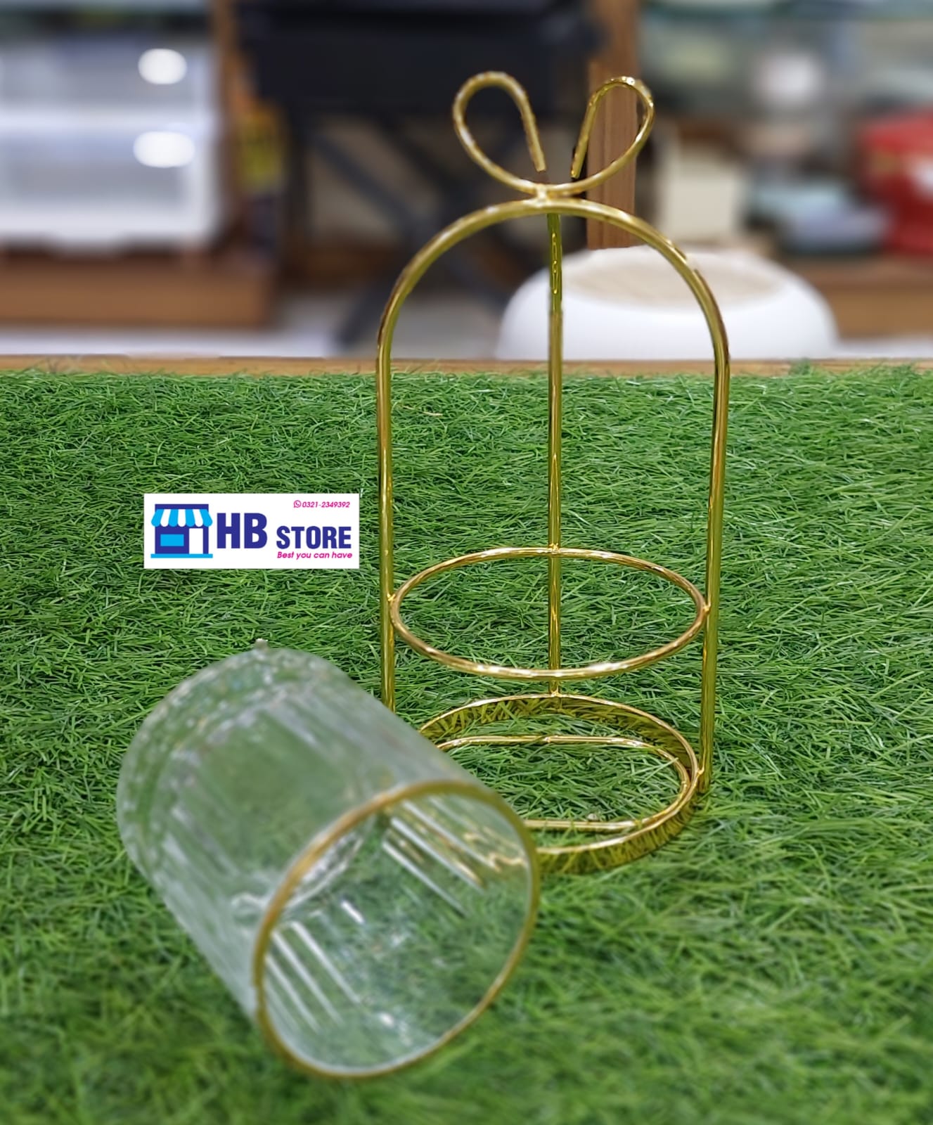 Fancy Dining Metal Glass Holder