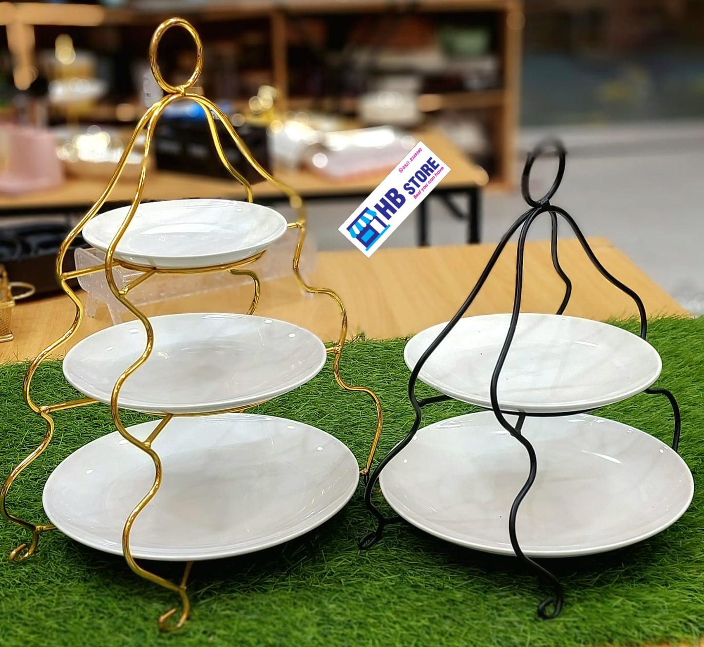Elegant Tiered Ceramic Platter Stands