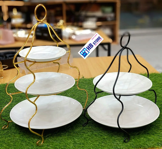 Elegant Tiered Ceramic Platter Stands