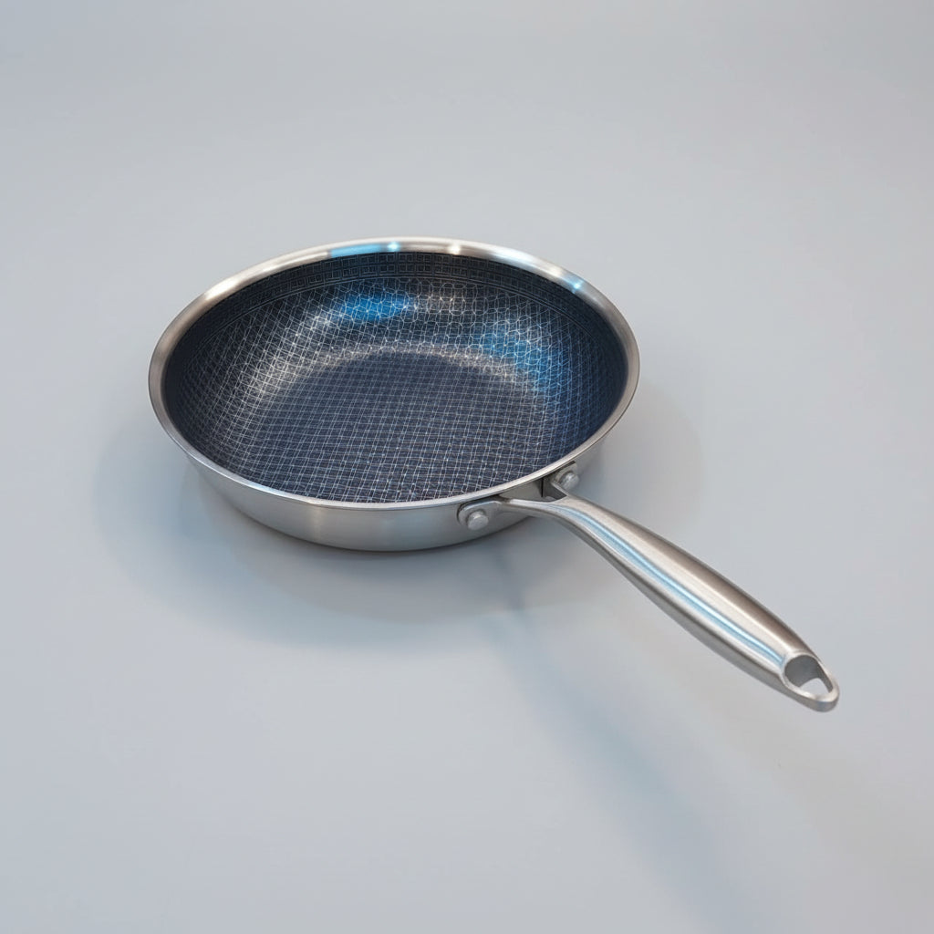 DSFE Tri-Ply Stainless Steel Laser-Crafted Honeycomb Fry Pan