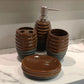 Coastal Clay Textured Ceramic 4-Piece Bathroom Set