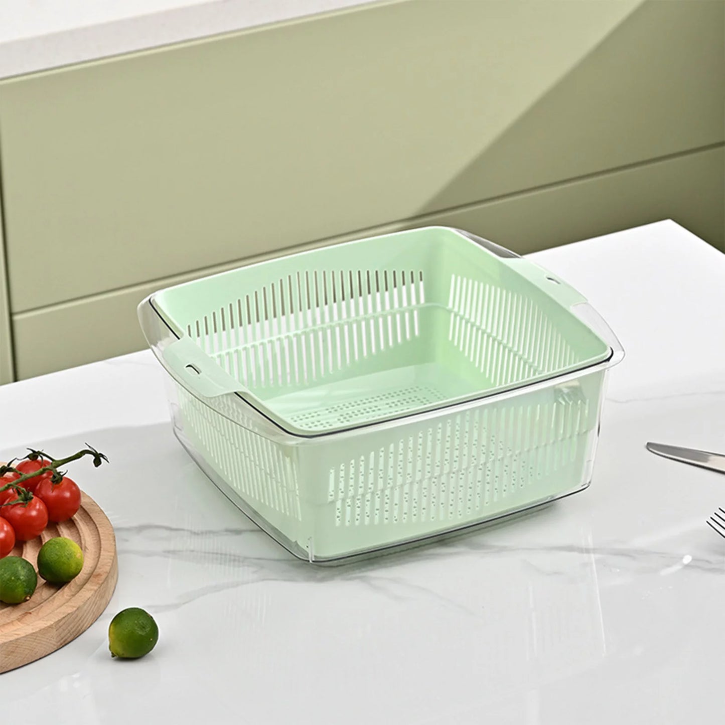 Double Layer Plastic Drain Basket