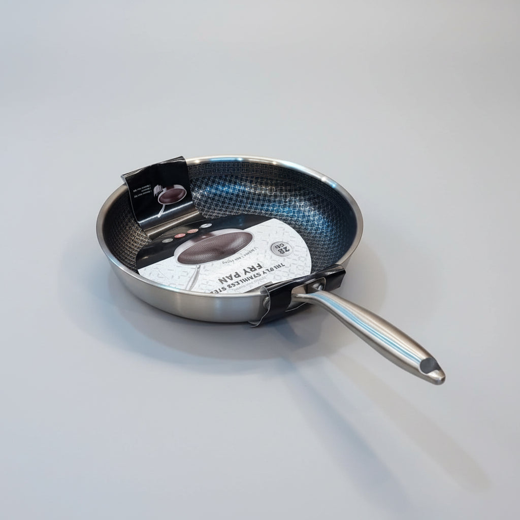 DSFE Tri-Ply Stainless Steel Laser-Crafted Honeycomb Fry Pan