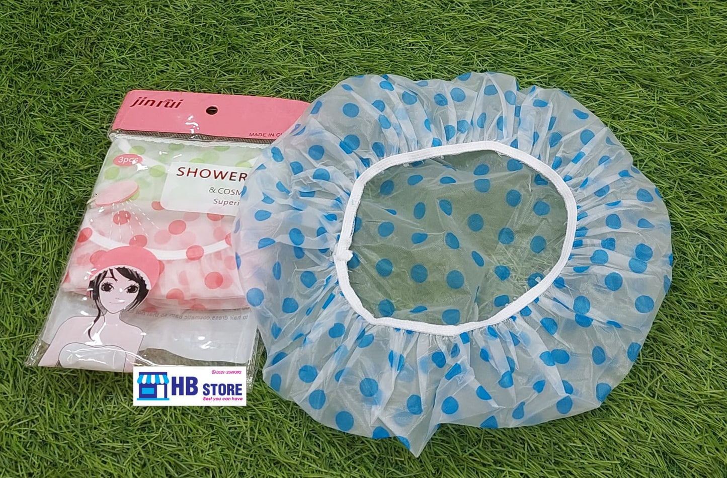 Women's Polka Dot Shower Napkin / Hair Cap (3 Pcs Set)