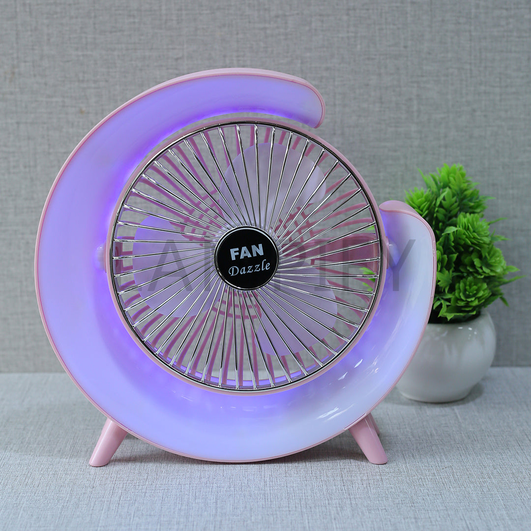 Rechargeable Fan With Colorful Light
