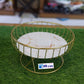 Golden Metal Fruit Basket With Glass Plate