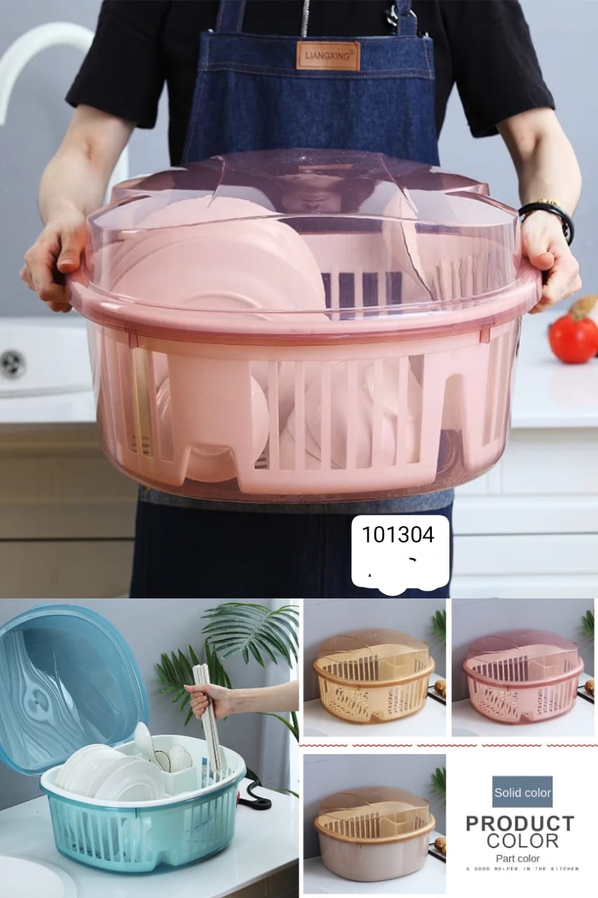 Dish Drainer With Covered Lid