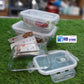 3Pcs Glass Material Storage Airtight Box Set