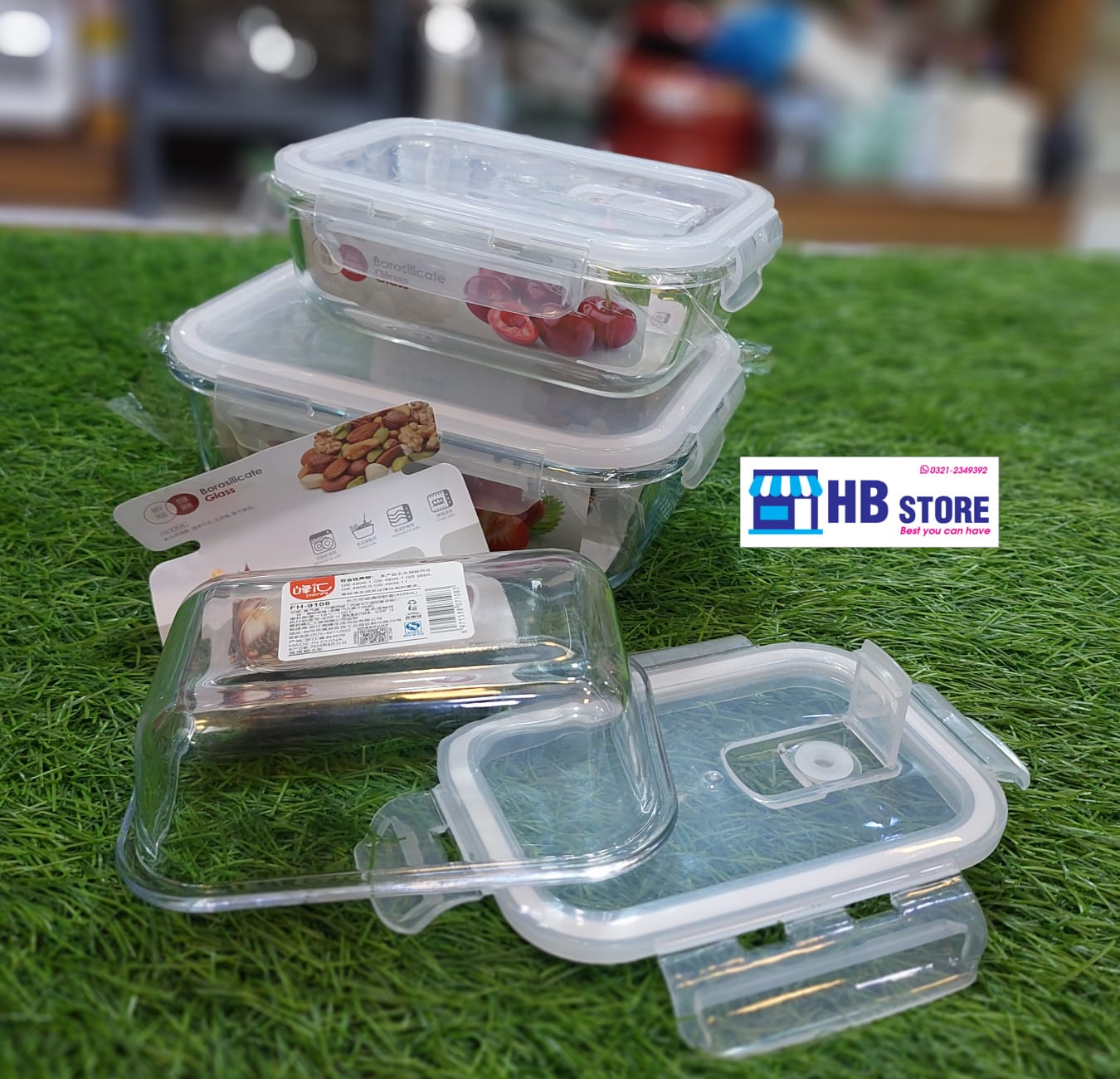 3Pcs Glass Material Storage Airtight Box Set