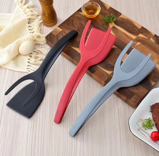2-in-1 Grip & Flip Spatula Tongs – Nonstick Kitchen Tool