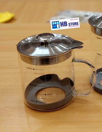 Glass Oil Strainer and Storage Jugs