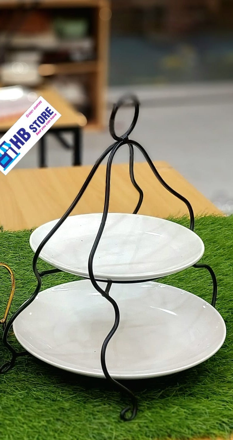 Elegant Tiered Ceramic Platter Stands