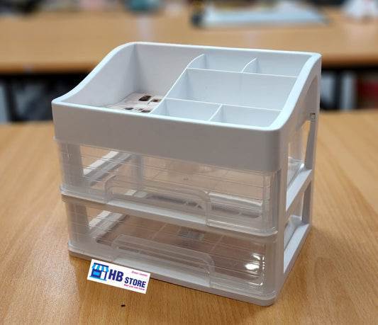 Transparent Plastic two Layer Cosmetic Storage Box