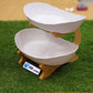 Modern Multi-Tier Serving Platters with Wooden Stand