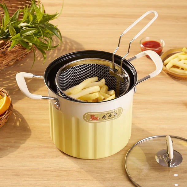 3L Deep Frying Pot With Strainer Basket