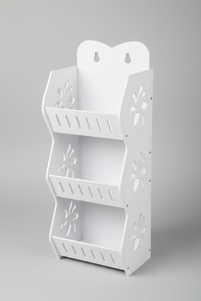 Premium 3-Tier Wooden PVC Wall-Mounted Organizer Rack