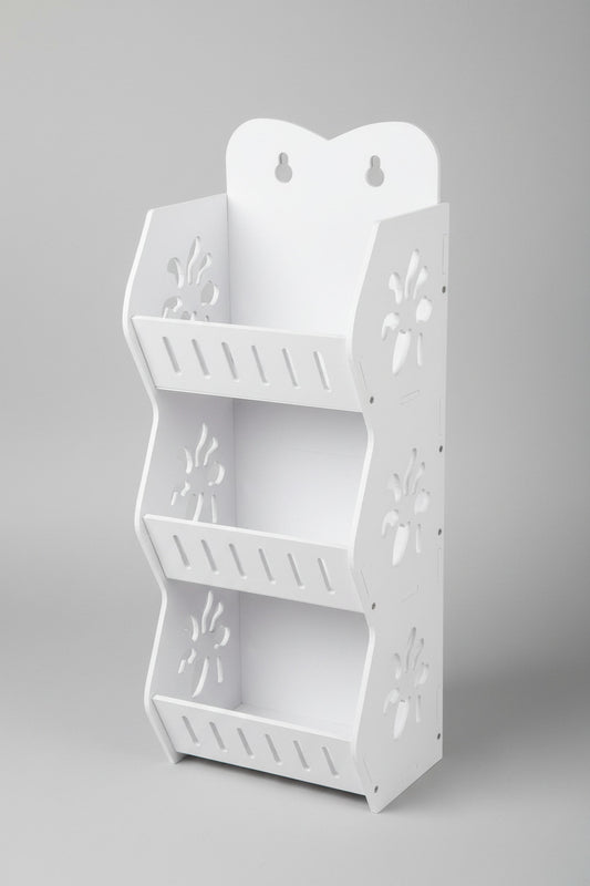 Premium 3-Tier Wooden PVC Wall-Mounted Organizer Rack