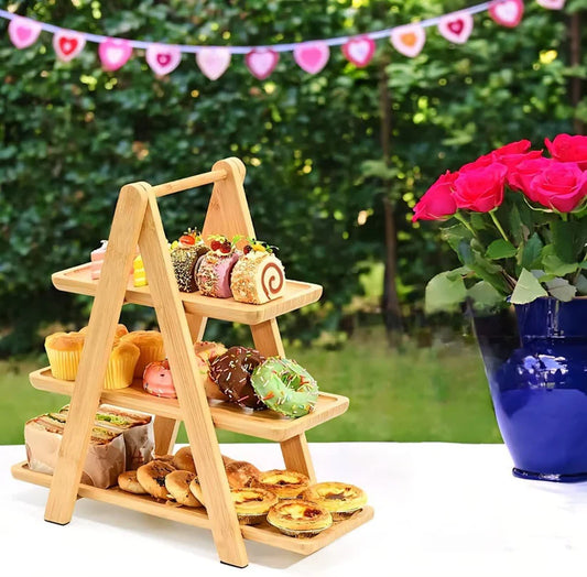 3 tier bamboo tray