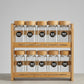 10-Piece Bamboo Spice Rack Set with Glass Jars