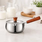 Chubby Stainless Steel Mini Pot with Wooden Handle