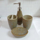 Coastal Clay Textured Ceramic 4-Piece Bathroom Set