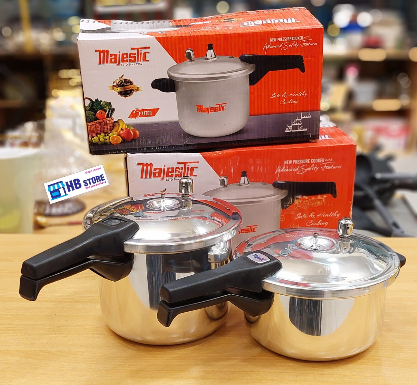 Majestic Stainless Steel Pressure Cooker Set - New & Advanced Safety Features