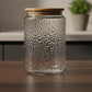 Airtight Textured Glass Storage Jar with Bamboo Lid