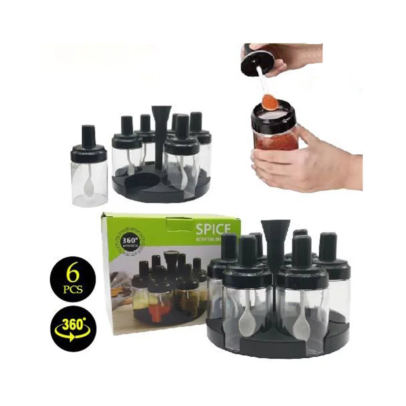 6Pcs Rotating Spice Rack