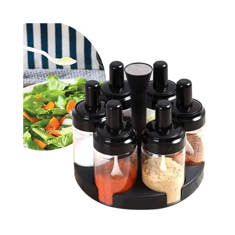 6Pcs Rotating Spice Rack