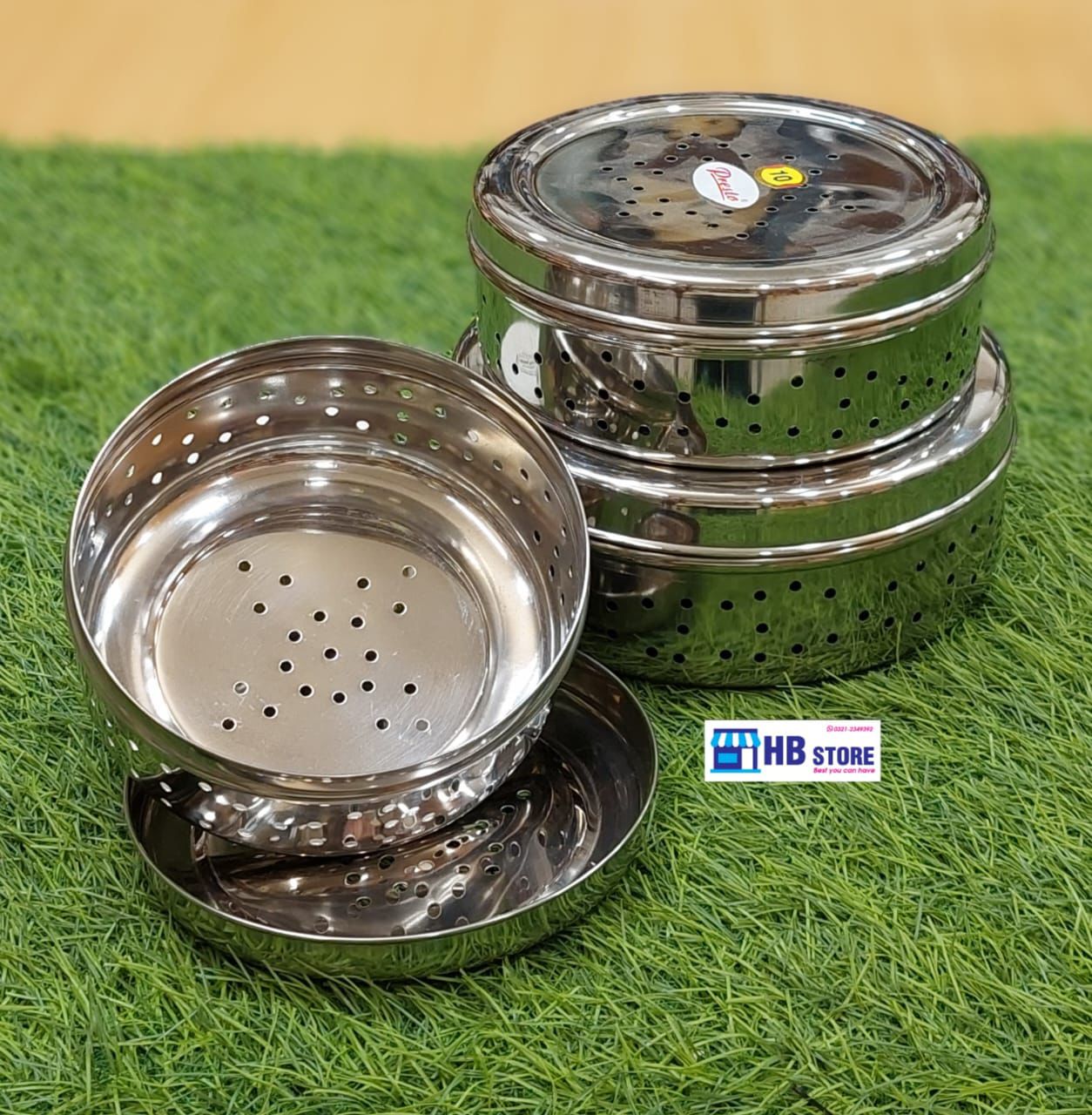 Premium Stainless Steel Perforated Multi-Purpose Kitchen Containers / Steamer Baskets (Set of 3)