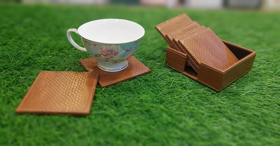 Leather Coaster Set