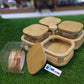 4Pcs Glass Jar Set With Wooden Rotate Stand