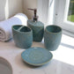 Coastal Clay Textured Ceramic 4-Piece Bathroom Set