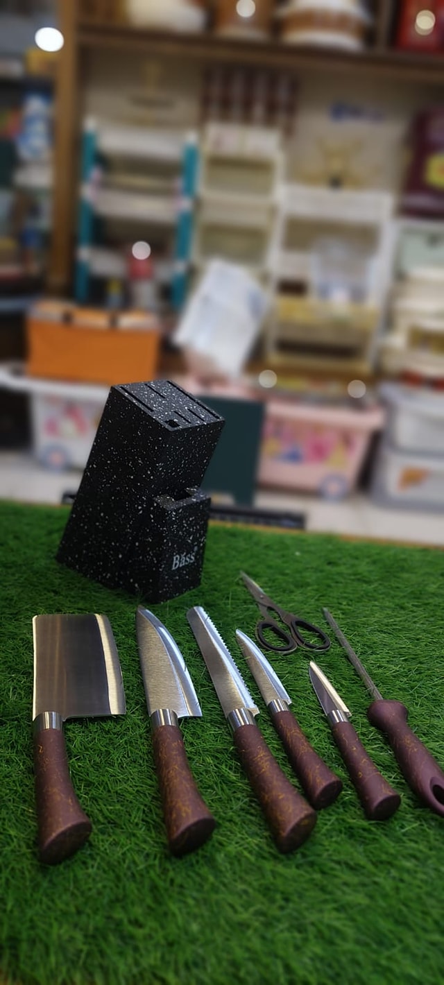 Knife Set With Wooden Stand Heavy Quality