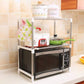Primary: 2-Tier Expandable Microwave Oven Rack – Multi-Functional Kitchen Counter Shelf Organizer