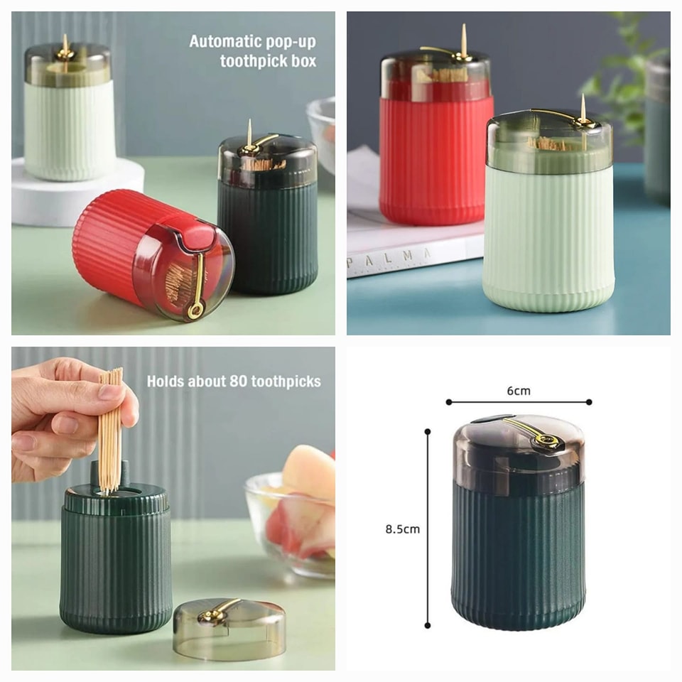 Button Press Pop Up Toothpick Holder