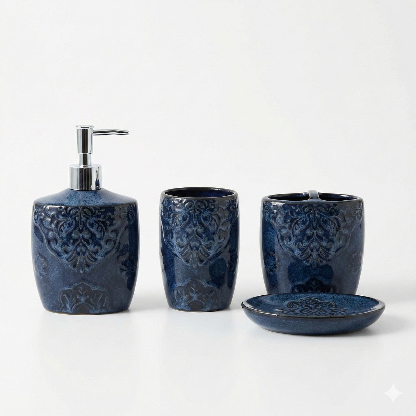 Coastal Clay Textured Ceramic 4-Piece Bathroom Set