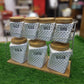 7Pcs Ceramic Jar Set With Stand