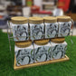 7Pcs Ceramic Jar Set With Stand