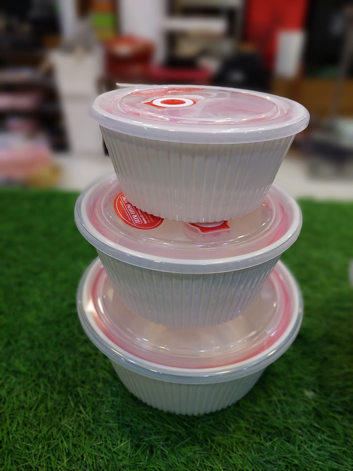 3pcs Airtight Plastic Bowl Set