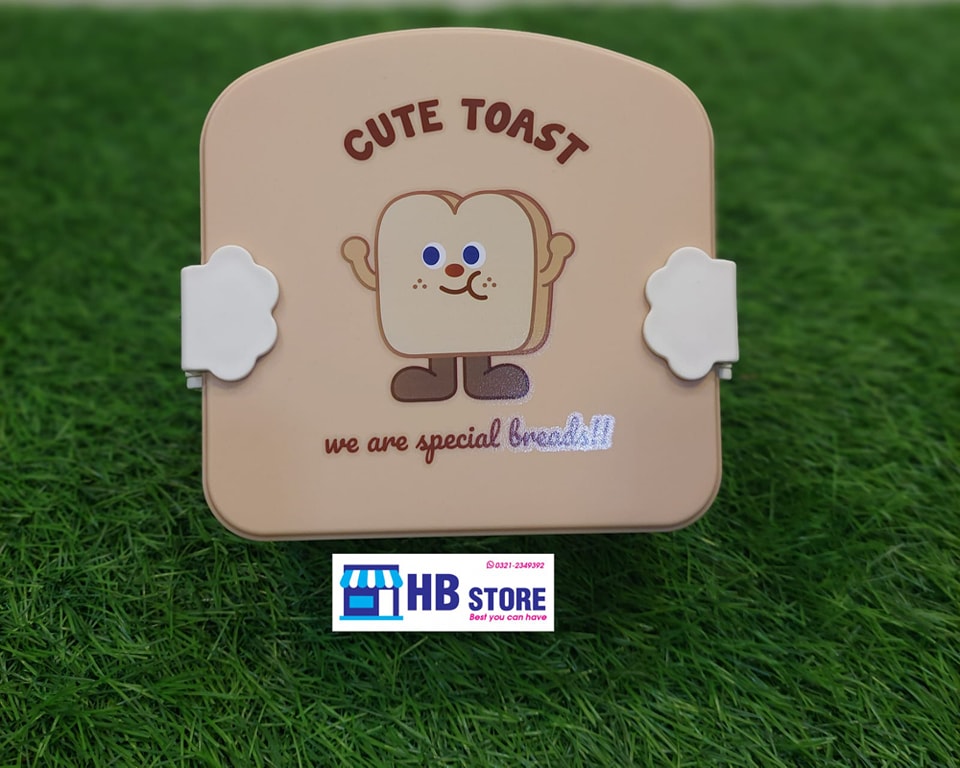 Cute Toast Kids Plastic Lunch Box