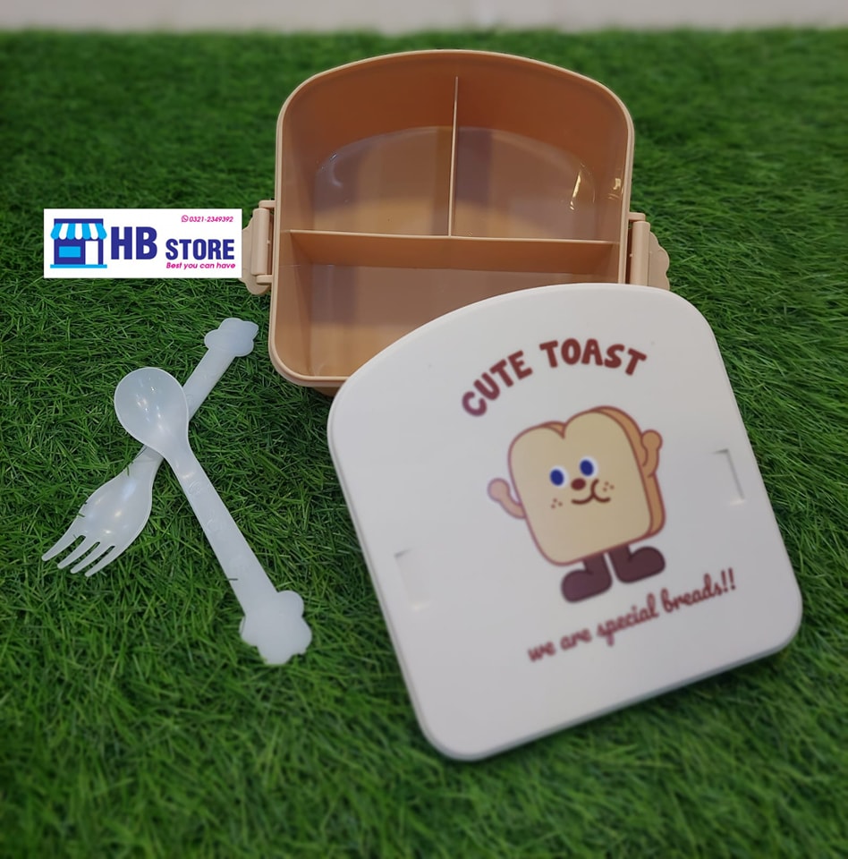 Cute Toast Kids Plastic Lunch Box