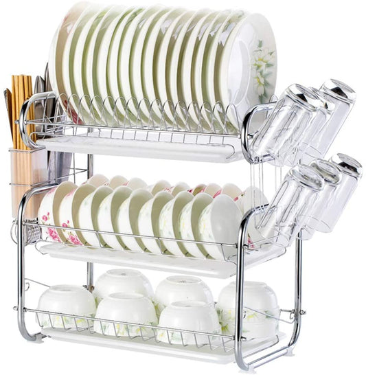 3 LAYER STEEL DISH RACK