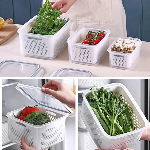 3Pcs Box Set With Drainer Basket