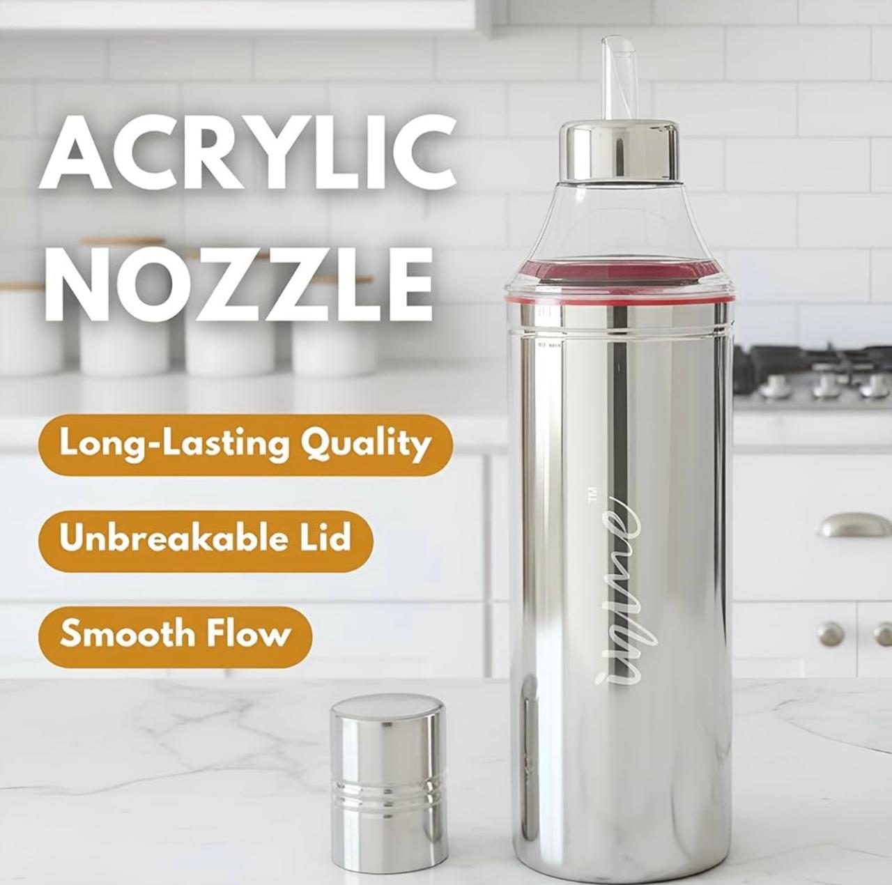 Acralyic Steel Oil Bottle