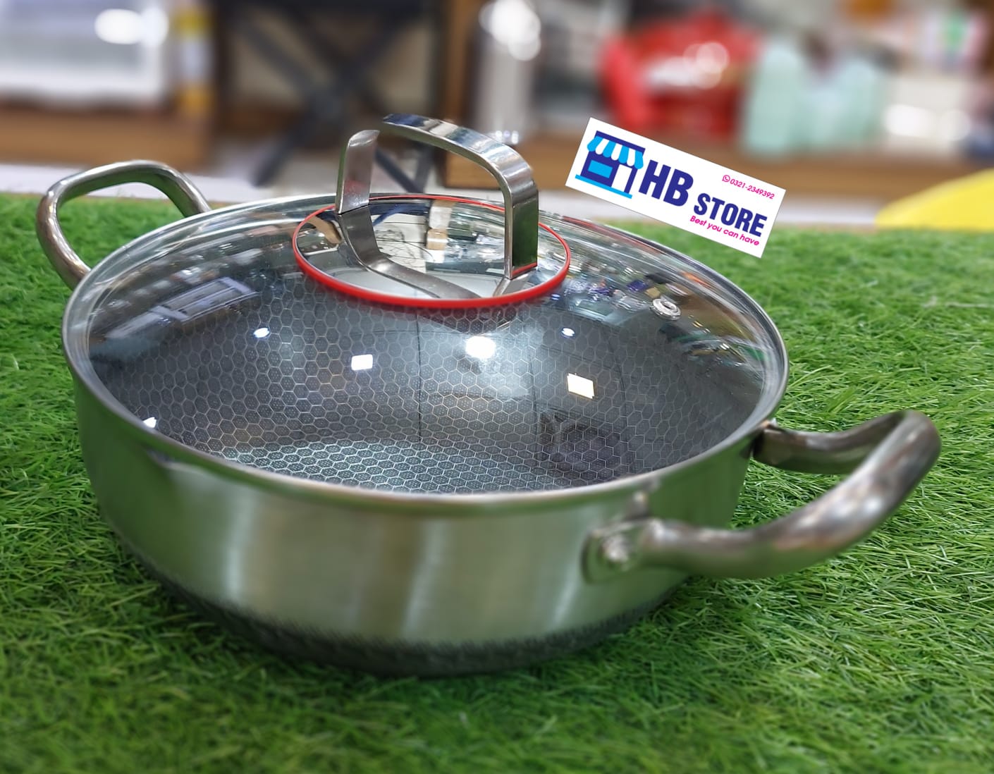 HoneyComb Lazer Karahi With Lid